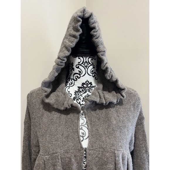 Free People Dusty Brown Wool Blend Cardigan Boho Cozy Small Fairy Grunge - Picture 3 of 14